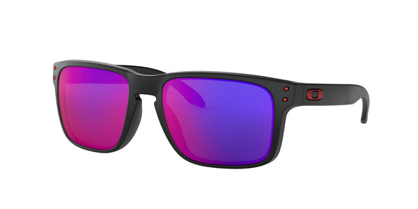 Anteojos Oakley Holbrook Negro Mate / Positive Red Iridium, vista en ángulo