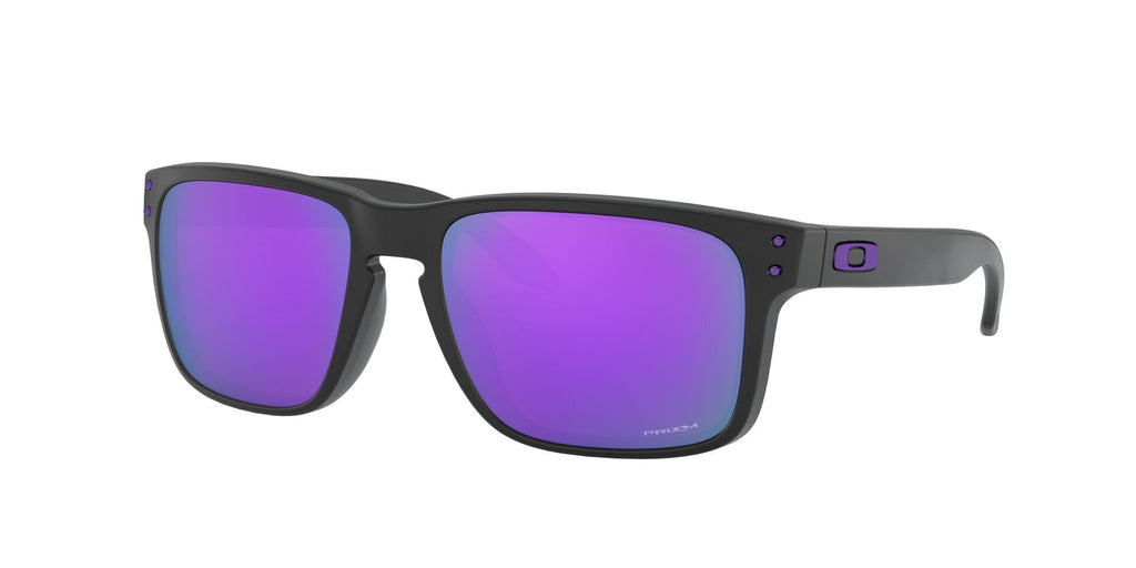 Anteojos Oakley Holbrook Negro Mate / Prizm Violet, vista en ángulo