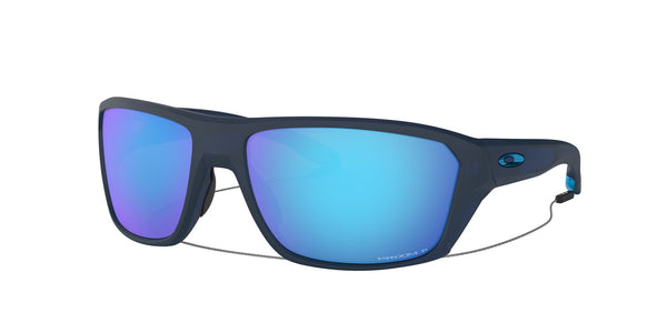 Anteojos Oakley Split Shot Azul Translúcido Mate / Prizm Sapphire Polarizado, vista en ángulo