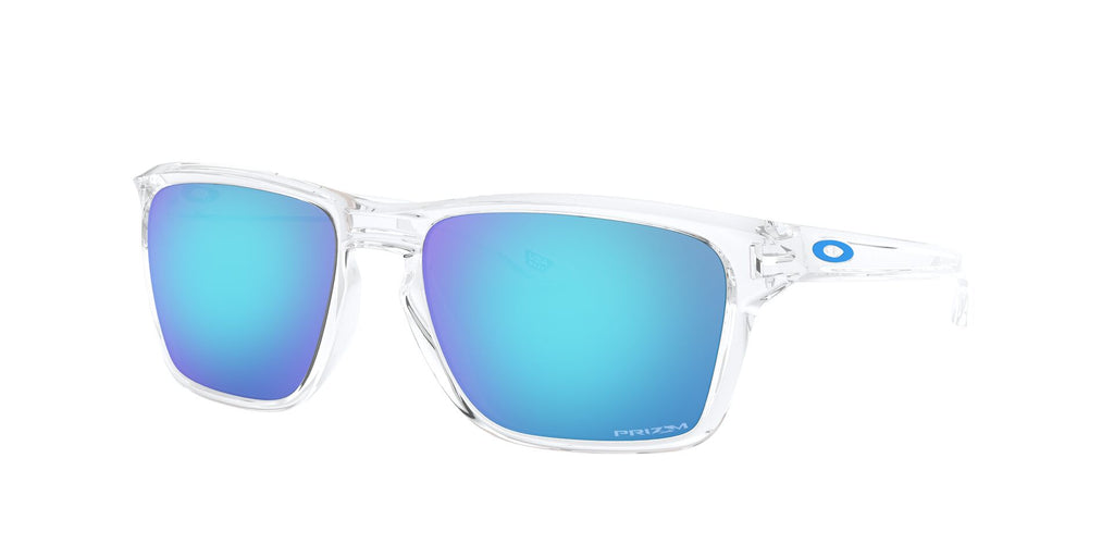 Anteojos Oakley Sylas Transparente / Prizm Sapphire, vista en ángulo