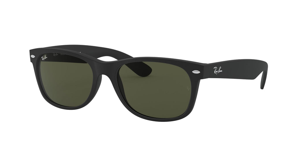 Anteojos Ray-Ban New Wayfarer Negro Goma / Verde G-15 - RB2132-622, vista en ángulo
