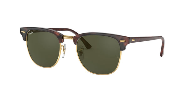Anteojos Ray-Ban Clubmaster Havana y Dorado / Verde G-15 - RB3016-W0366, vista en ángulo