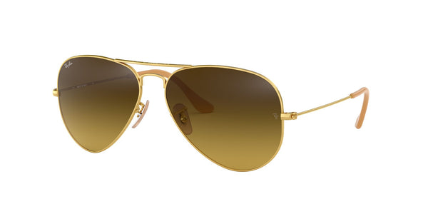 Anteojos Ray-Ban Aviator Dorado / Café Degradé - RB3025-112/85, vista en ángulo