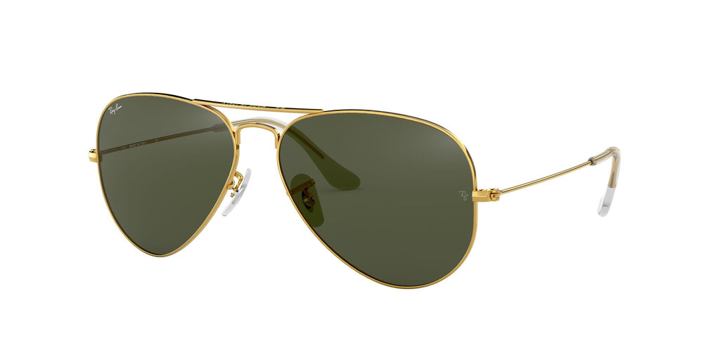 Anteojos Ray-Ban Aviator Dorado / Verde G-15 - RB3025-L0205, vista en ángulo
