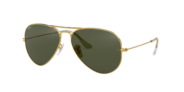 Anteojos Ray-Ban Aviator Dorado / Verde G-15 - RB3025-L0205, vista en ángulo