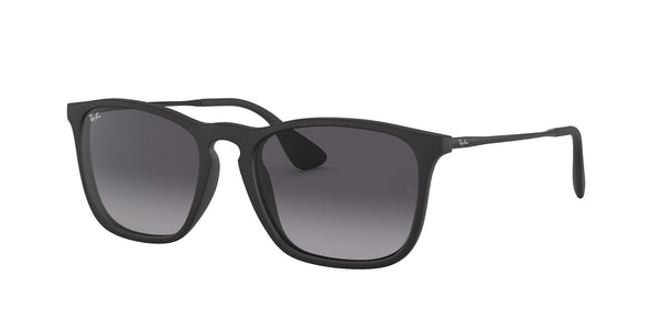 Anteojos Ray-Ban Chris Negro Goma / Gris Degradé - RB4187-622/8G, vista en ángulo