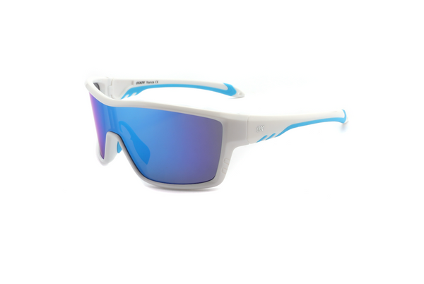 Anteojos Oxbow Blanco y Celeste / Azul Espejado - OX 270 03, vista en ángulo