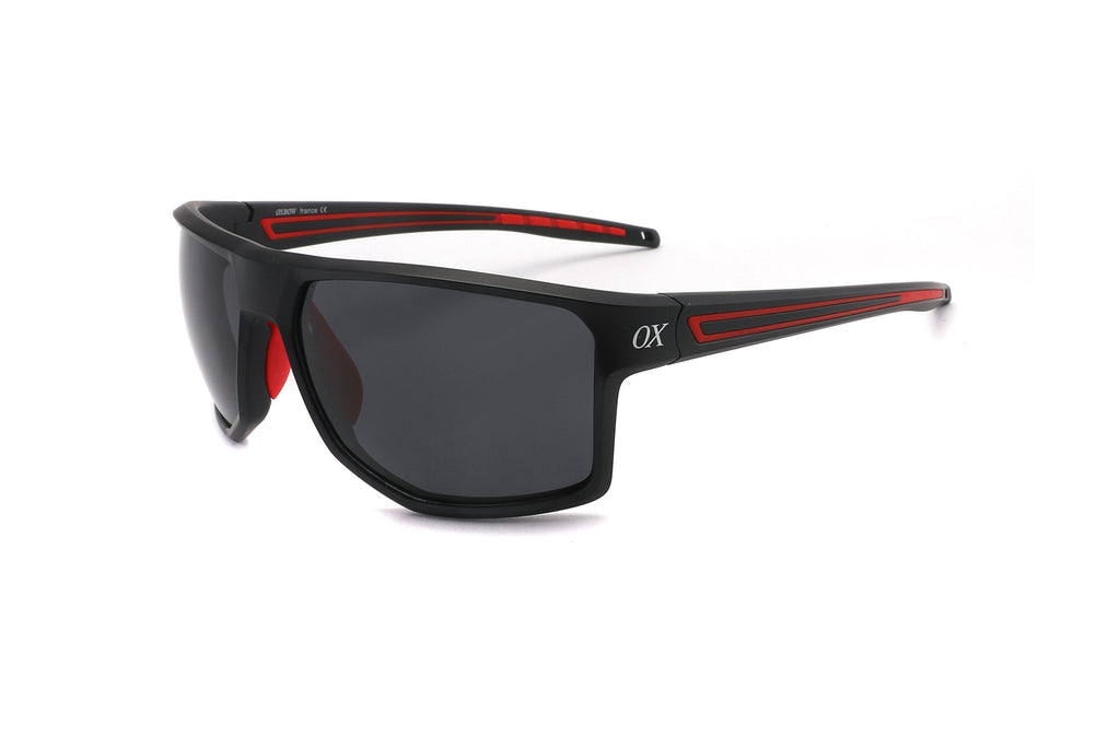 Anteojos Oxbow Negro y Rojo / Gris Oscuro - OX 252 03, vista en ángulo