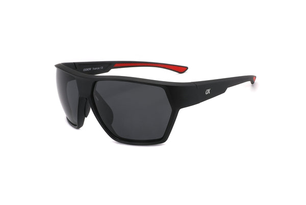 Anteojos Oxbow Negro y Rojo / Gris Oscuro - OX 255 02, vista en ángulo