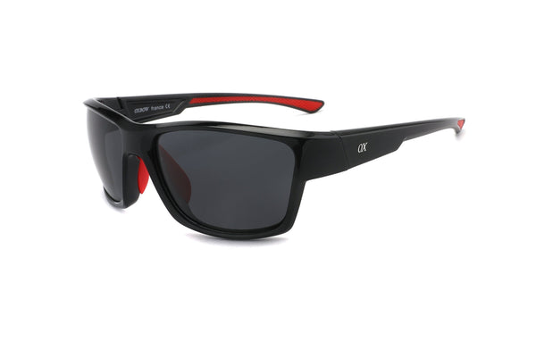 Anteojos Oxbow Negro y Rojo / Gris Oscuro - OX 256 02, vista en ángulo