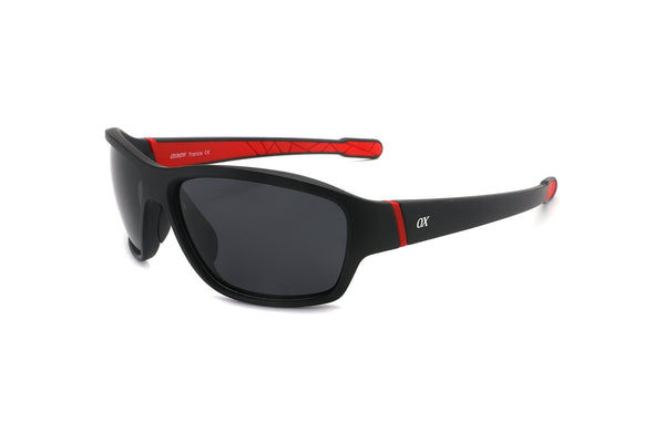 Anteojos Oxbow Negro y Rojo / Gris Oscuro - OX 257 04, vista en ángulo