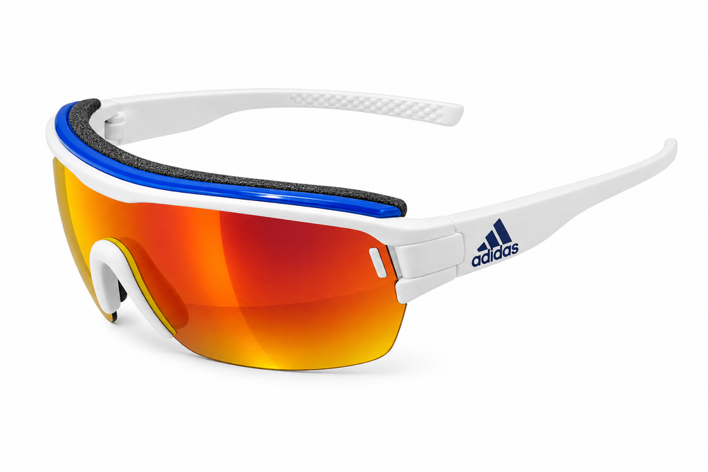 Anteojos Adidas Zonyk Aero Pro S Blanco Brillante / Espejado Azul - AD05 75 1600